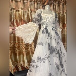 Dollskill Dance with Death Ivory dress Maxi sheer medium